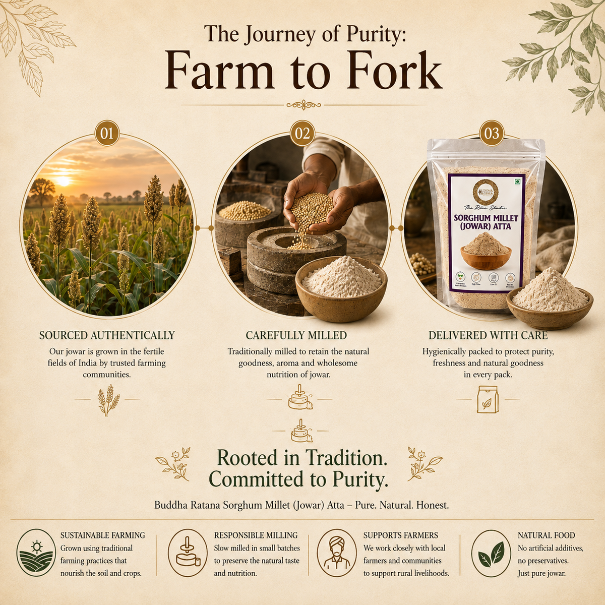 Buddha Ratana Sorghum Millet Flour (Jowar Atta)