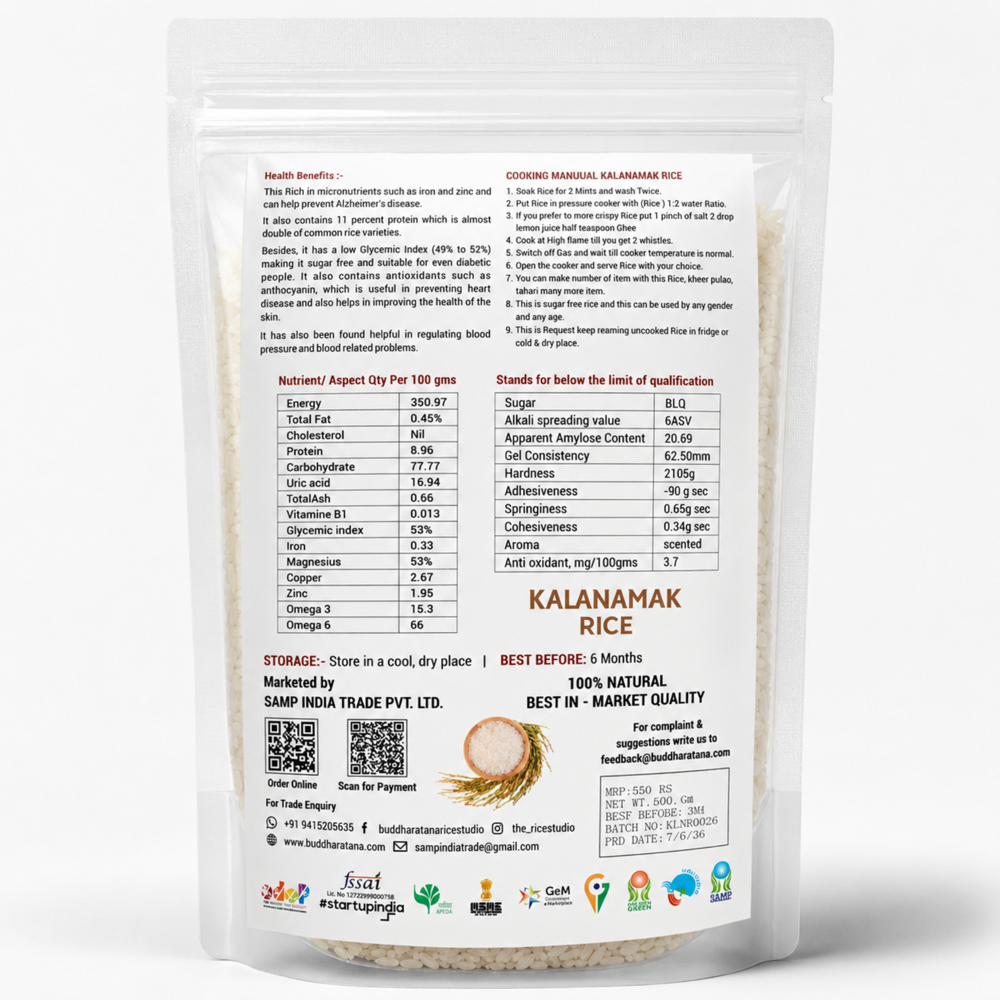 Buddharatana Kalanamak Rice