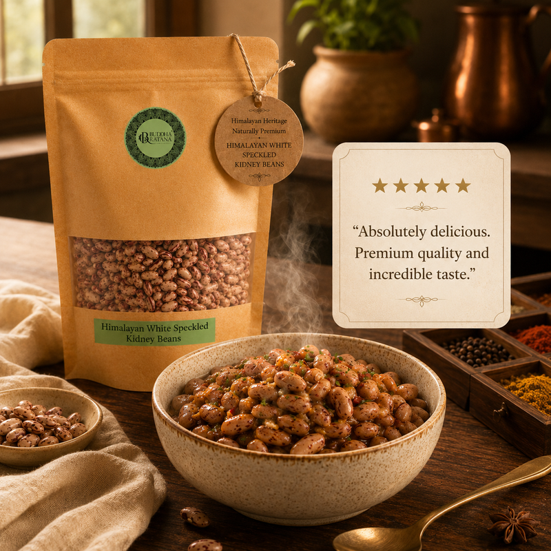 HIMALAYAN WHITE SPECKLED KIDNEY BEANS